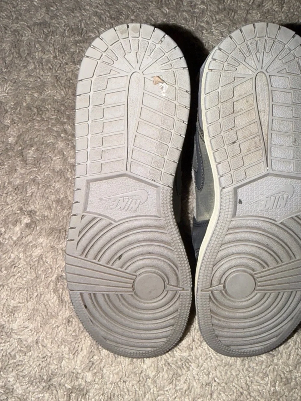 Nike Kids High-Top Sneakers in Gray and Cream